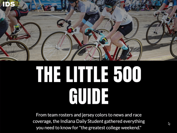gif of scrolling through 2022 Little 500 website